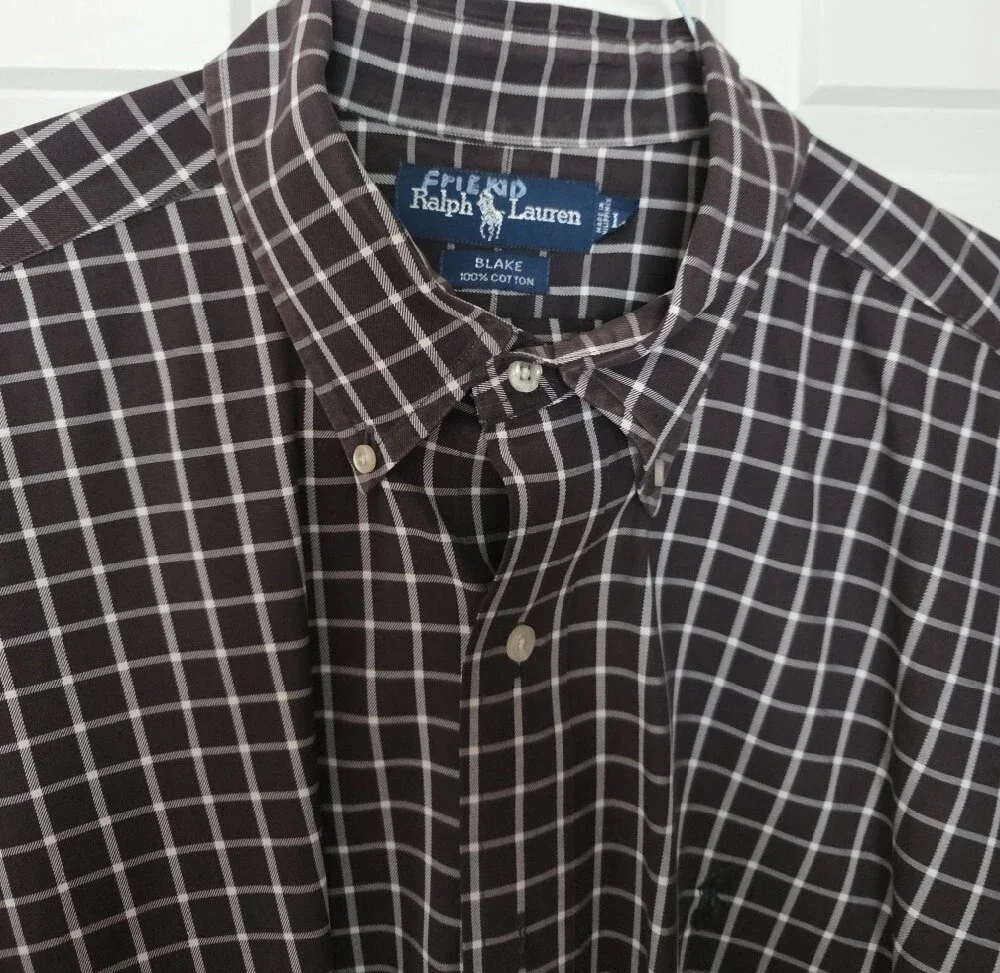 Polo by Ralph Lauren Black and White Windowpane Button-Down Shirt